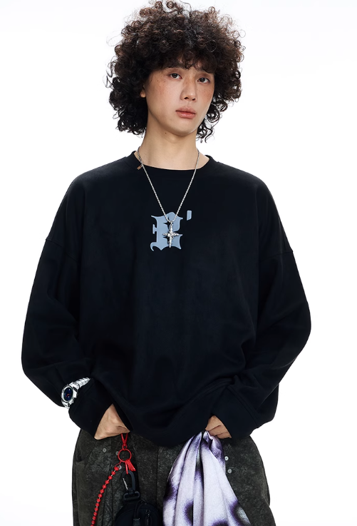 スエード長袖トップス 男女兼用